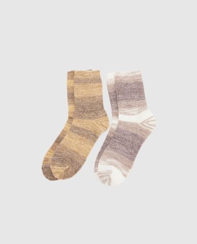  URBAN REVIVO - Set 2 đôi vớ nam cổ cao 