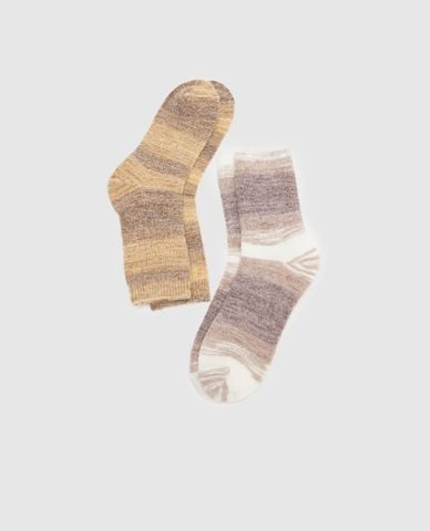  URBAN REVIVO - Set 2 đôi vớ nam cổ cao 