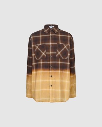  URBAN REVIVO - Áo sơ mi nam cổ bẻ tay dài Plaid 