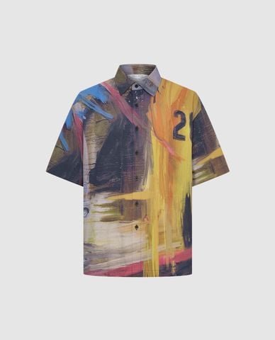  URBAN REVIVO - Áo sơ mi nam cổ bẻ tay ngắn thời thượng 