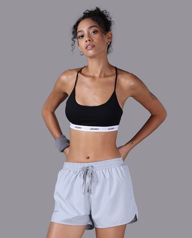  JOCKEY - Quần short tập luyện nữ phối logo 