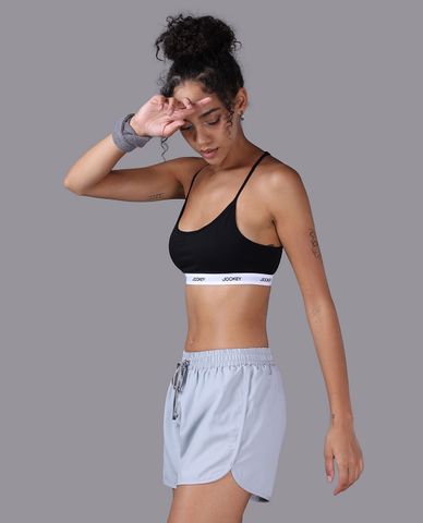  JOCKEY - Quần short tập luyện nữ phối logo 