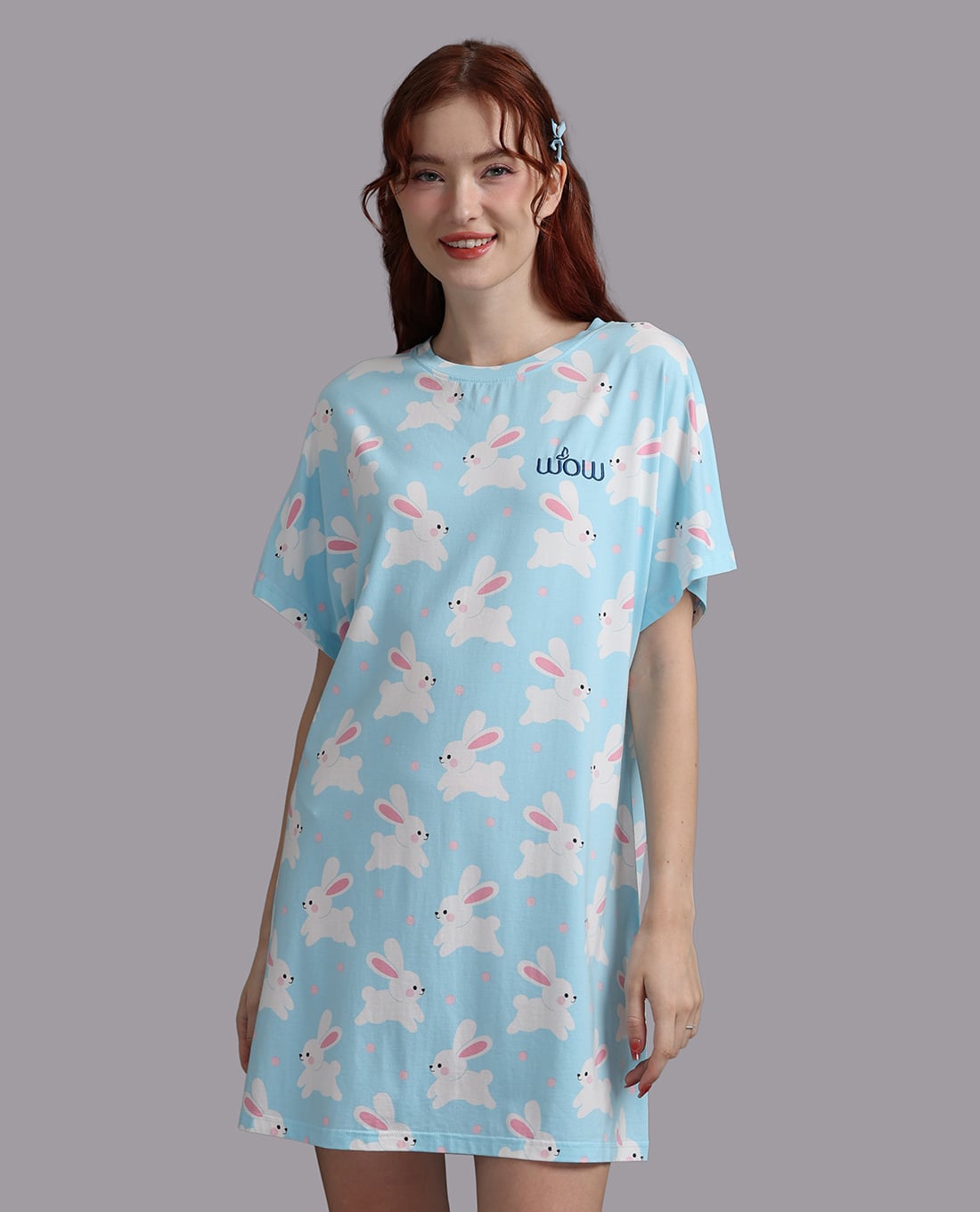 WOW BY NDLANNGOC - Đầm ngắn mặc nhà cotton bamboo in họa tiết