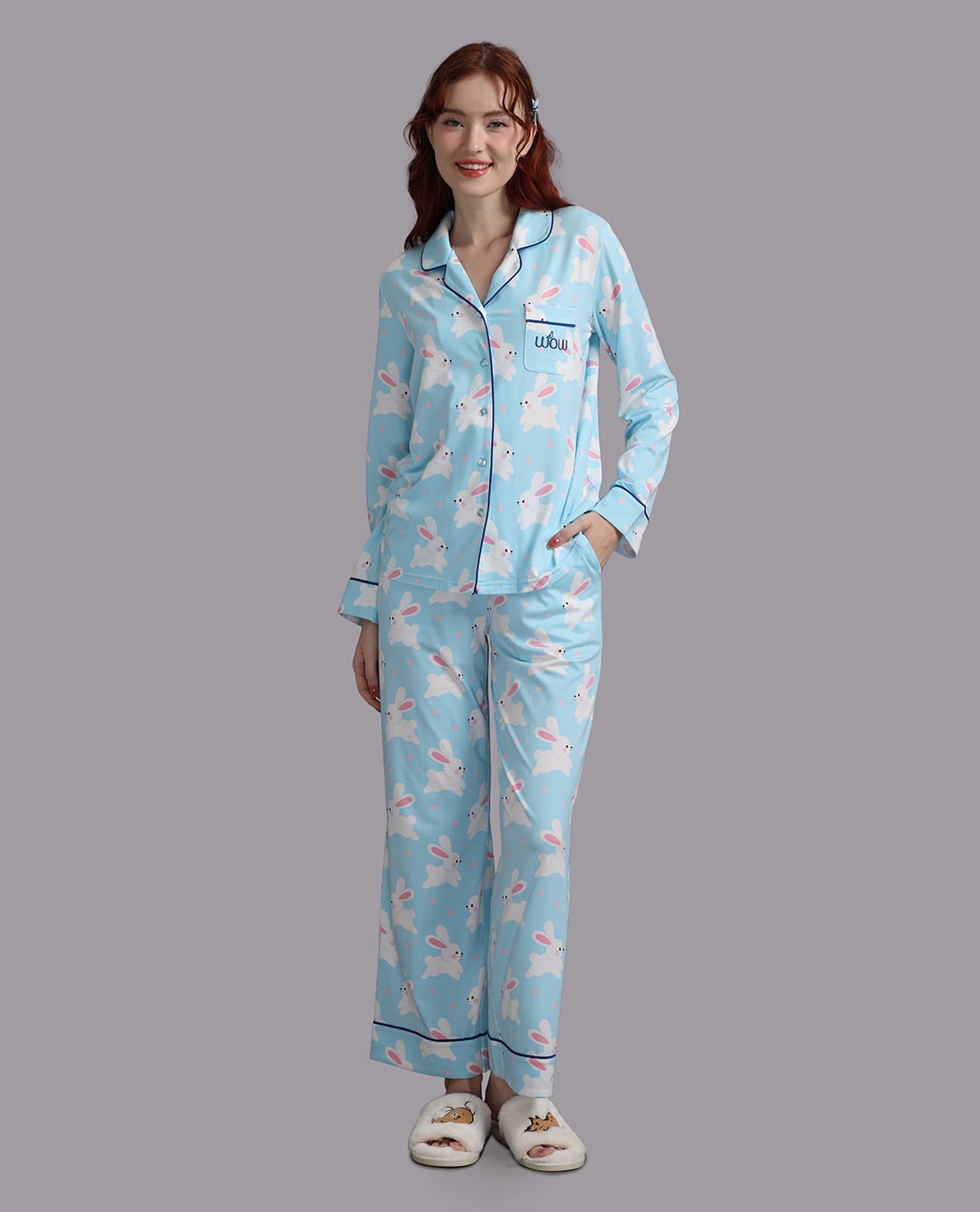 WOW BY NDLANNGOC - Bộ pijama nữ dài cotton bamboo in họa tiết