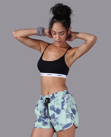  JOCKEY - Quần short tập luyện nữ phối logo 