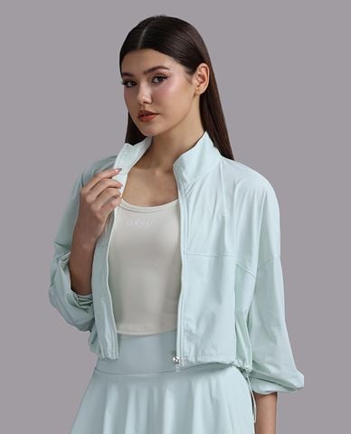  WOW BY NHA PHUONG - Áo khoác croptop nữ nylon spandex trơn 