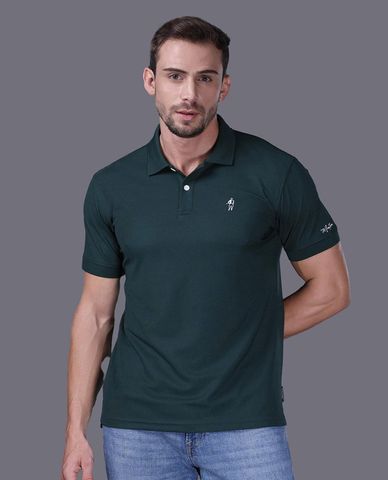  JOCKEY - Áo polo nam tay ngắn poly cafe 