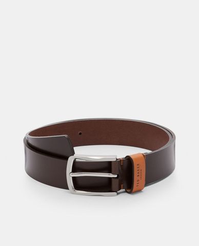  TED BAKER - Thắt lưng nam bằng da Chocolate Full Grain 