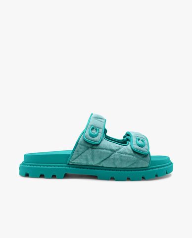  COACH - Dép nữ quai ngang mũi tròn phối logo 