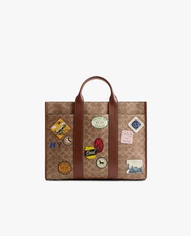  COACH - Túi tote nam Wesley In Signature Canvas 