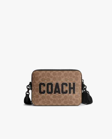  COACH - Túi đeo chéo nam phom chữ nhật Charter 24 In Signature Canvas 