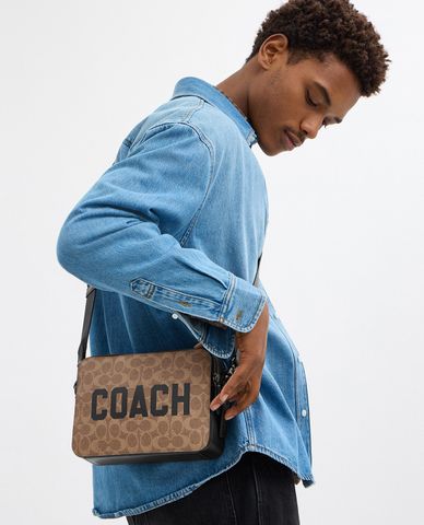  COACH - Túi đeo chéo nam phom chữ nhật Charter 24 In Signature Canvas 
