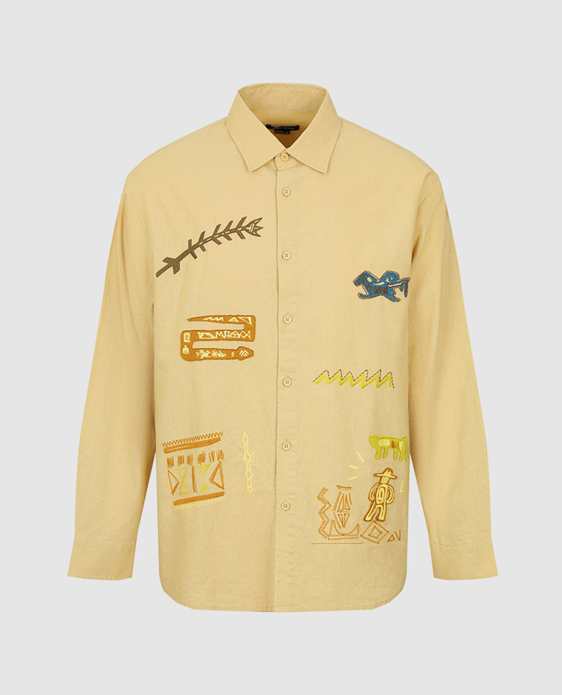 URBAN REVIVO - Áo sơ mi nam cổ bẻ tay dài Printed Straight