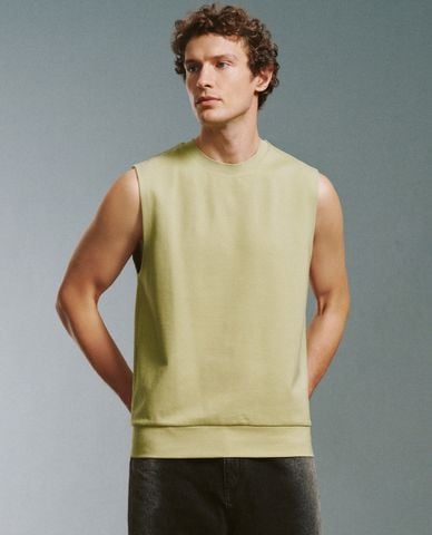  URBAN REVIVO - Áo ba lỗ nam cổ tròn bo gấu 