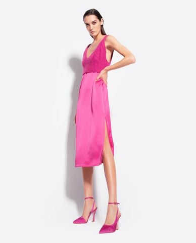  PINKO - Đầm sát nách midi cổ V thanh lịch Reform 