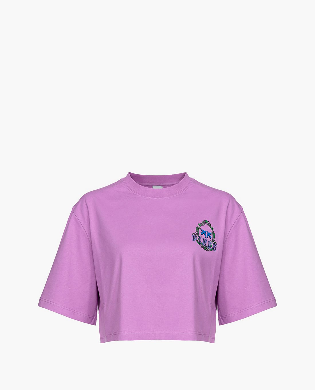 PINKO - Áo croptop nữ cổ tròn tay ngắn Termica