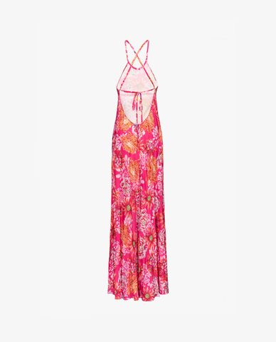  PINKO - Đầm maxi sát nách cổ yếm thắt dây Albizia 