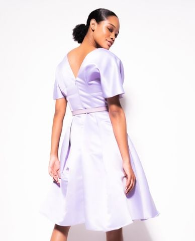  PINKO - Đầm xếp li mini cổ V tay ngắn Aguilares 