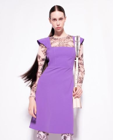  PINKO - Đầm mini cổ vuông tay ngắn Amorevole 