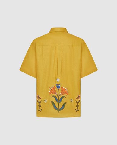  URBAN REVIVO - Áo sơ mi nam tay ngắn phối họa tiết 