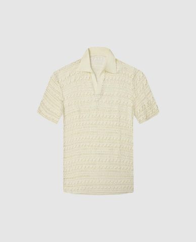  URBAN REVIVO - Áo polo nam dệt kim tay ngắn hiện đại 