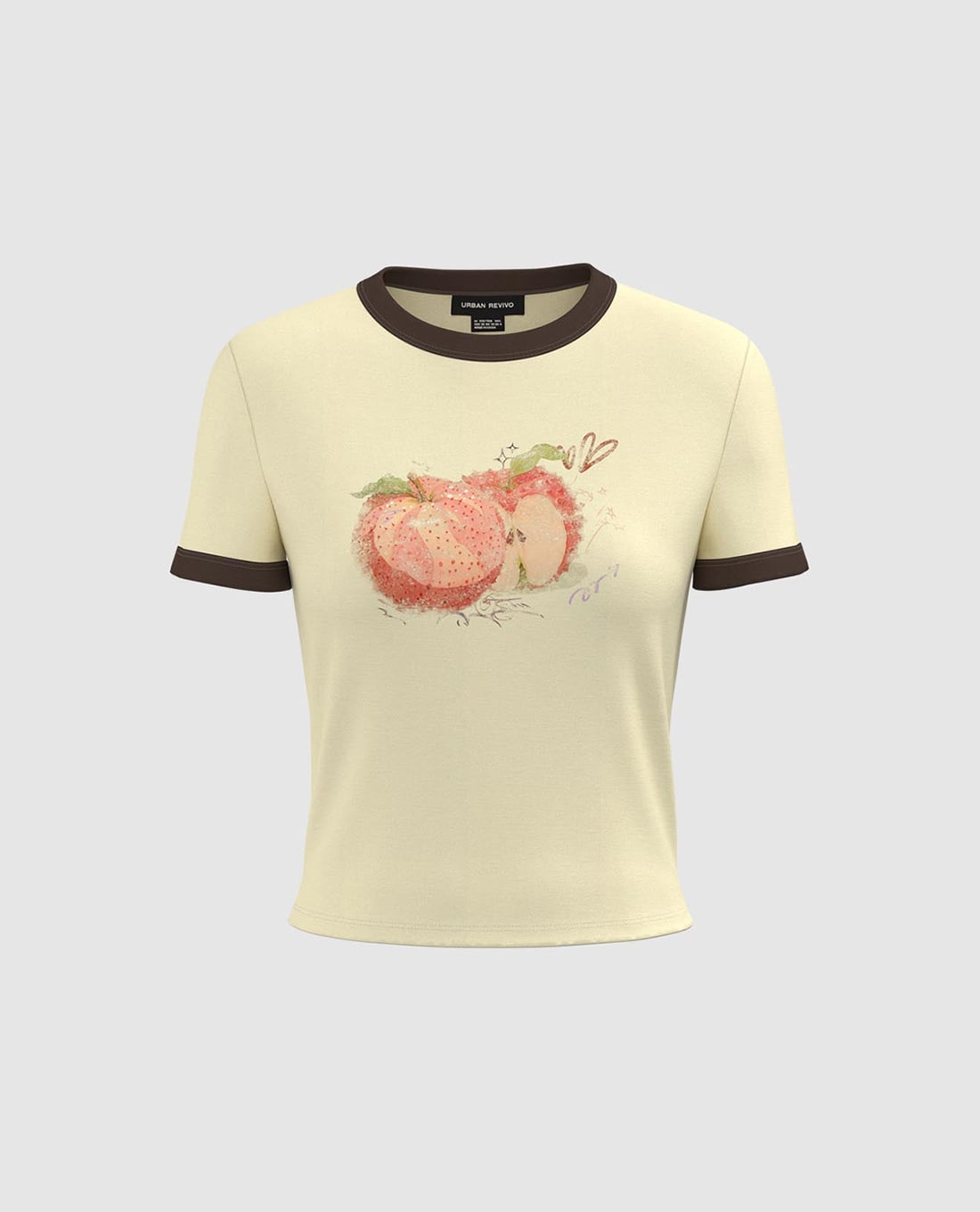 URBAN REVIVO - Áo thun nữ cổ tròn tay ngắn hiện đại