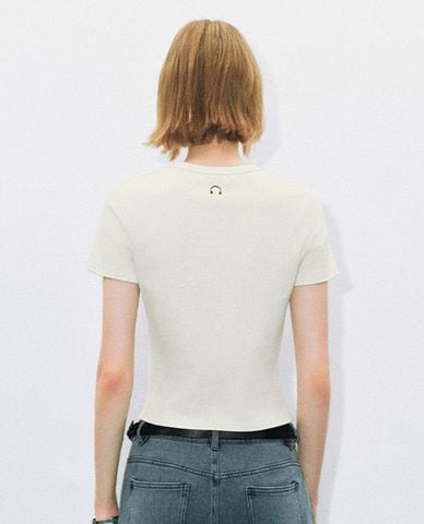  URBAN REVIVO - Áo thun nữ cổ tròn tay ngắn Letter Printed 