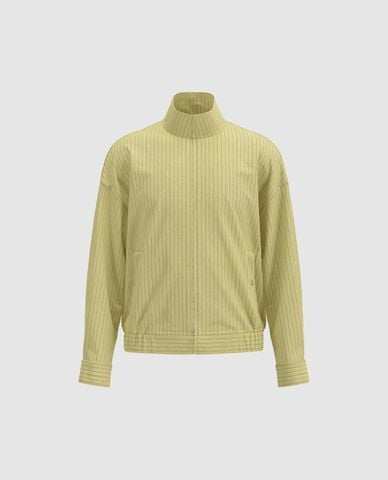  URBAN REVIVO - Áo khoác thể thao nam cổ trụ kẻ sọc 