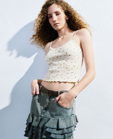  URBAN REVIVO - Áo hay dây nữ in hoa thời thượng 