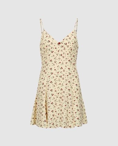  URBAN REVIVO - Đầm hai dây mini cổ V Floral 