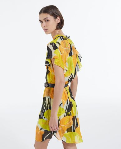  THE KOOPLES - Đầm mini cổ tròn phom suông Frilly Sleeves 