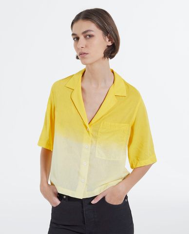  THE KOOPLES - Áo sơ mi nữ ngắn tay cổ bẻ phom suông Hawaiian Tie Dye 