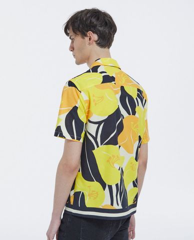  THE KOOPLES - Áo sơ mi nam tay ngắn phom suông Hibiscus Print 