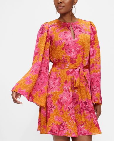  TED BAKER - Đầm mini tay dài loe họa tiết hoa Dolci 