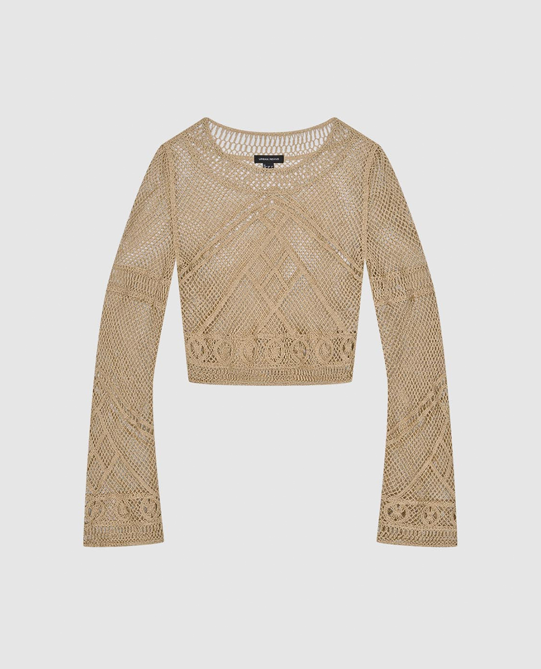 URBAN REVIVO - Áo dệt kim nữ cổ tròn tay dài