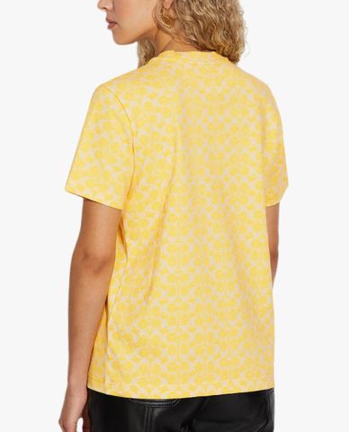  COACH - Áo thun nữ ngắn tay Signature Stay Messy 