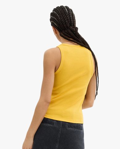  COACH - Áo sát nách nữ cổ tròn phối logo Ribbed 