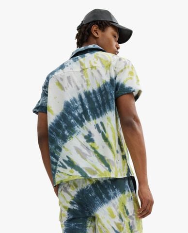  COACH - Áo sơ mi nam cổ bẻ tay ngắn họa tiết Tie Dye 