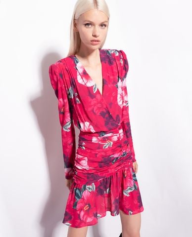  PINKO - Đầm mini cổ V tay dài Accigliato 