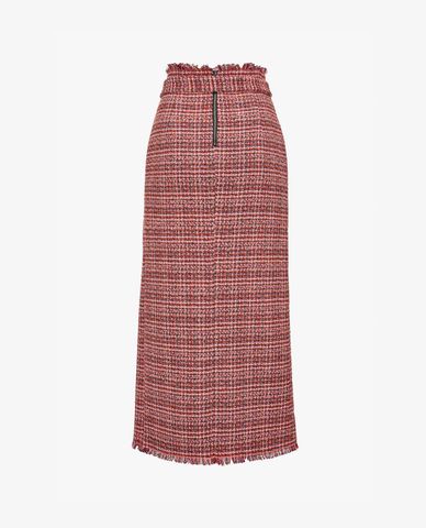  PINKO - Chân váy midi phối thắt lưng Patterned Bouclé Fabric 