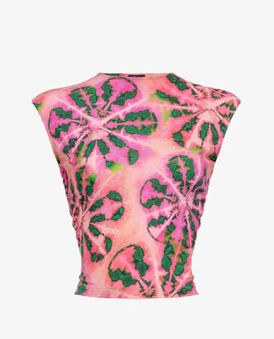  PINKO - Áo kiểu nữ cổ tròn hở lưng phom ôm tôn dáng Merate 