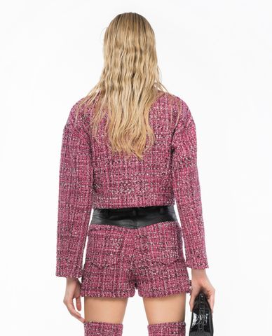  PINKO - Áo khoác tweed nữ cổ bẻ tay dài Gargamella 