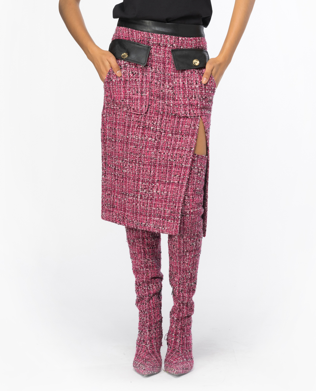 PINKO - Chân váy midi xẻ tà Griffin