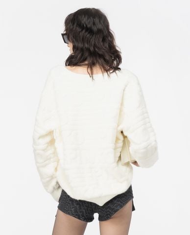  PINKO - Áo sweater nữ cổ V tay dài phom suông Barbone 