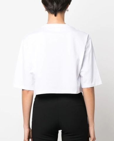  PINKO - Áo thun nữ cổ tròn tay lửng phom croptop Surf 