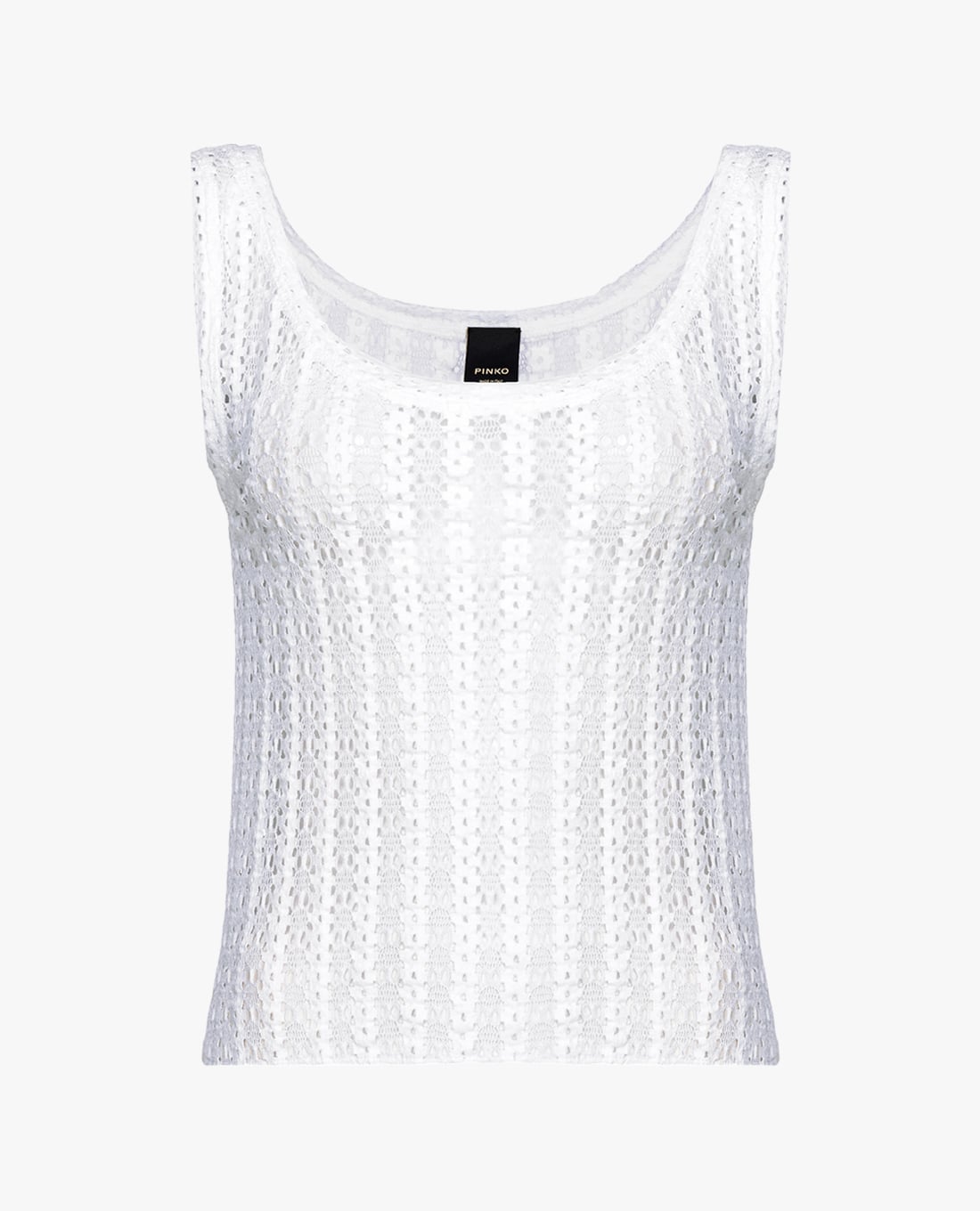 PINKO - Áo sát nách cổ tròn phối ren hoa lưới nhỏ nữ tính