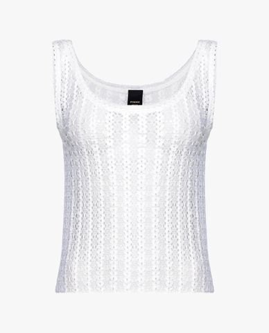  PINKO - Áo sát nách cổ tròn phối ren hoa lưới nhỏ nữ tính 