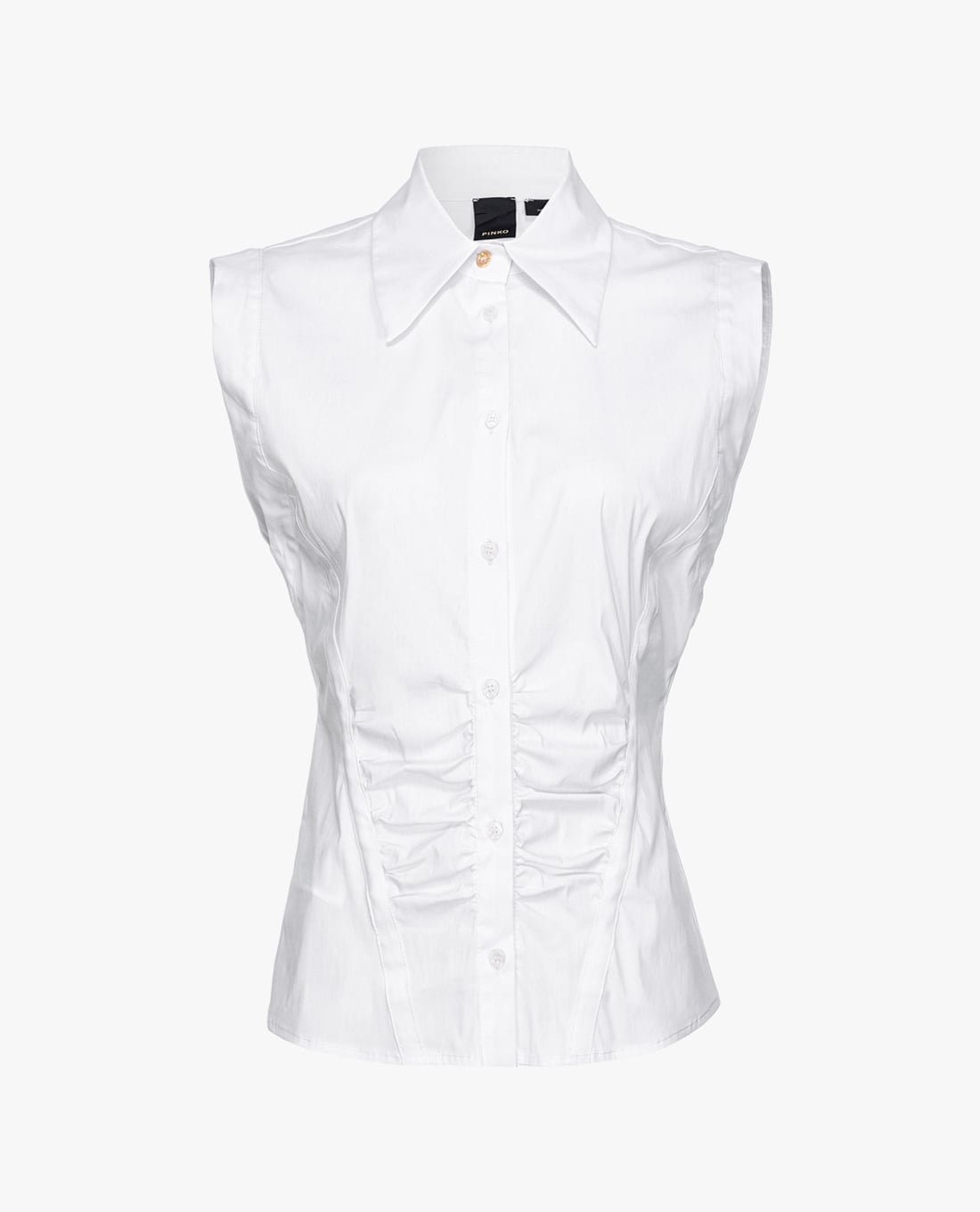 PINKO - Áo sơ mi sát nách cổ bẻ phối nút Clio