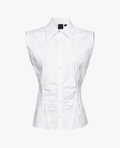  PINKO - Áo sơ mi sát nách cổ bẻ phối nút Clio 