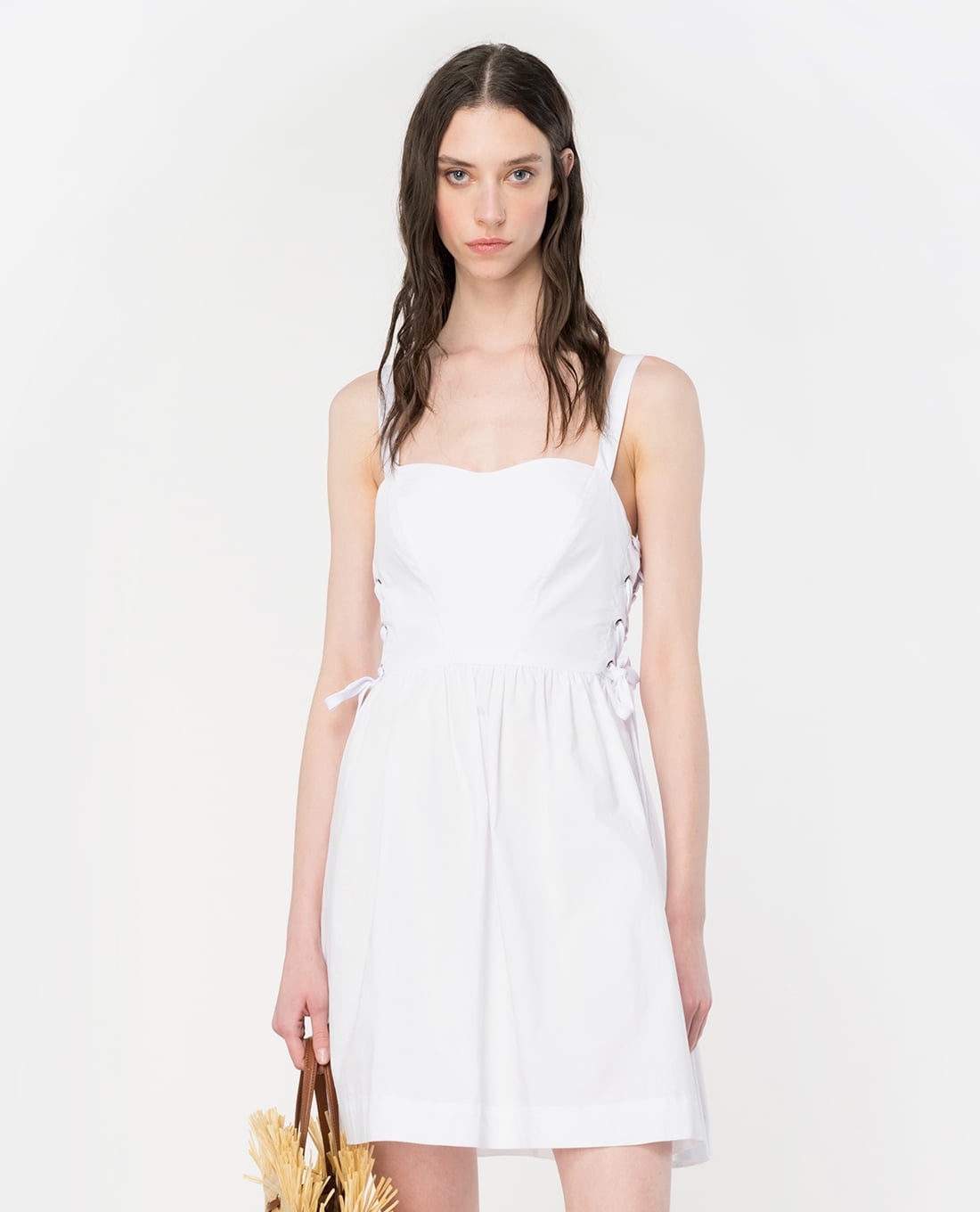 PINKO - Đầm hai dây mini phối dây rút Amazonia